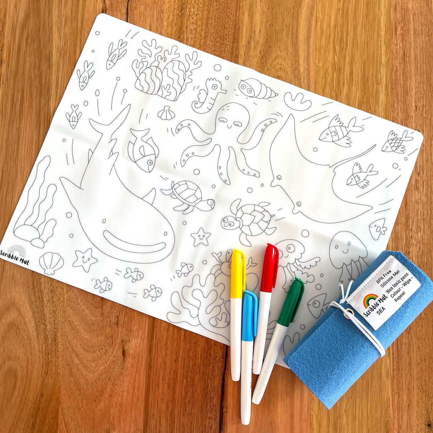 Reusable Scribble Mat - Ocean-Bandicute